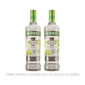 Pack 2 Vodka Smirnoff Green Apple 700ML